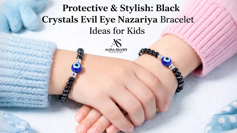 Protective & Stylish: Black Crystals Evil Eye Nazariya Bracelet Ideas for Kids