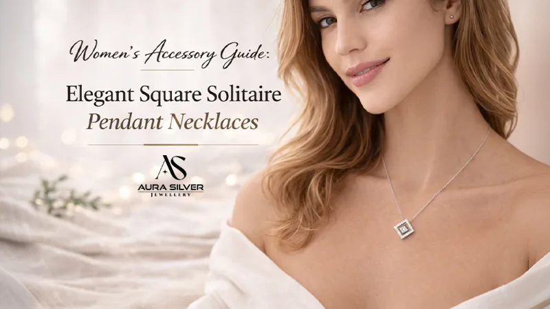 Women’s Accessory Guide: Elegant Square Solitaire Pendant Necklaces