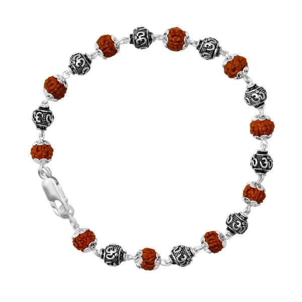 Fully Handmade Real 925 Silver Rudraksh Bracelet For Men - view 3