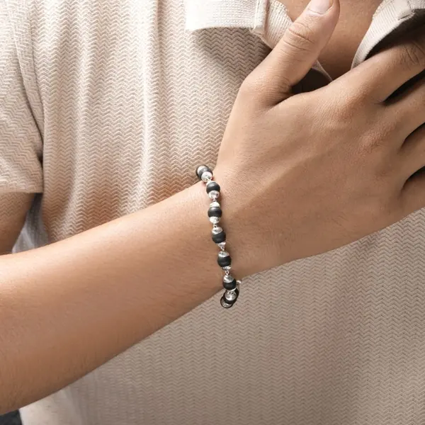 Silver 925 Karungali Bracelet for Men - view 3