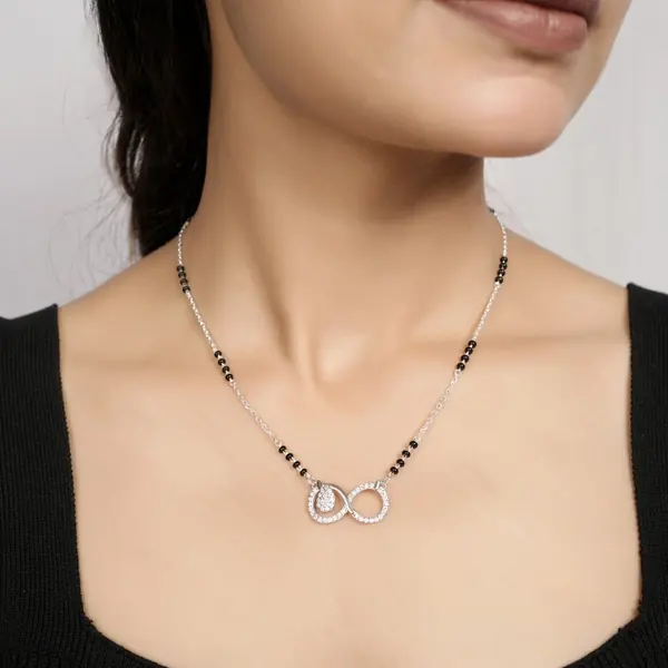 Dual Circle Infinity Crystal Mangalsutra for Women - view 2