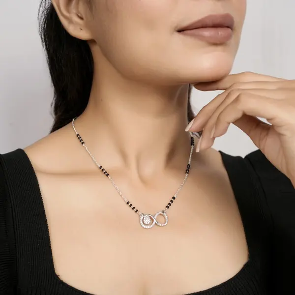 Dual Circle Infinity Crystal Mangalsutra for Women - view 3