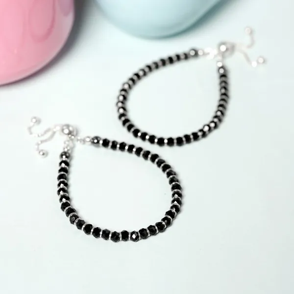 Black Silver 925 Crystal Baby Nazariya Bracelet - view 2