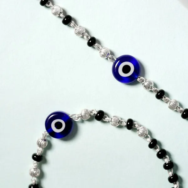 Crystal Handmade Black And Silver 925 Beaded Nazariya Bracelet both Baby Boys and Girls - view 3