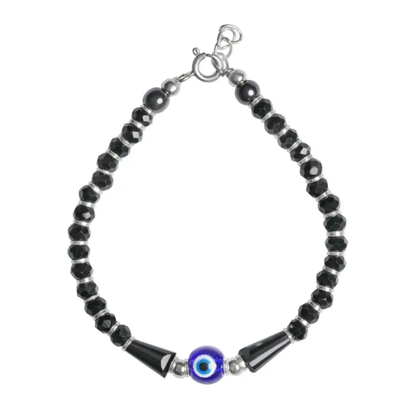 Trendy Black Crystals Evil Eye Nazariya Bracelet both Baby Boys and Girls - view 2
