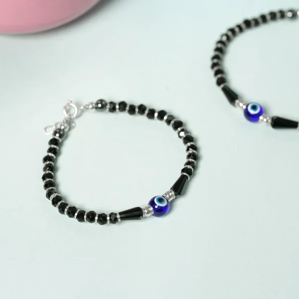 Trendy Black Crystals Evil Eye Nazariya Bracelet both Baby Boys and Girls - view 3