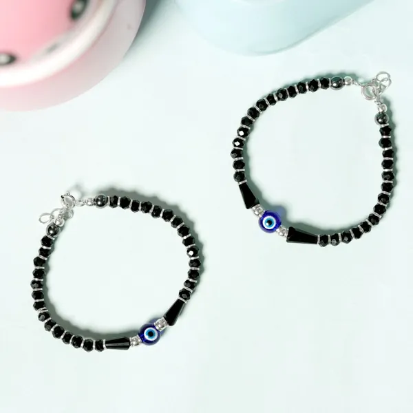 Trendy Black Crystals Evil Eye Nazariya Bracelet both Baby Boys and Girls - view 5