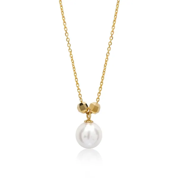 Pearl Necklace With Gold Plated Chain For Women & Girl