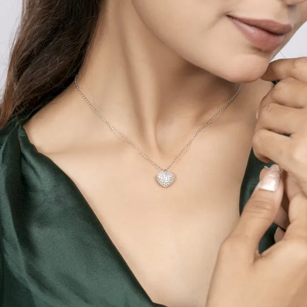 Sparkling Heart Pendant Necklace for Women - view 3