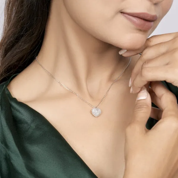 Sparkling Heart Pendant Necklace for Women - view 4