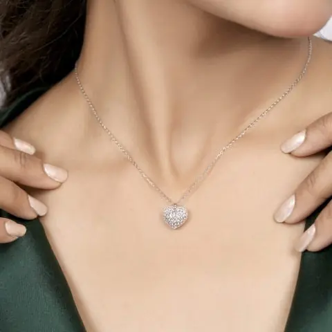 Sparkling Heart Pendant Necklace for Women