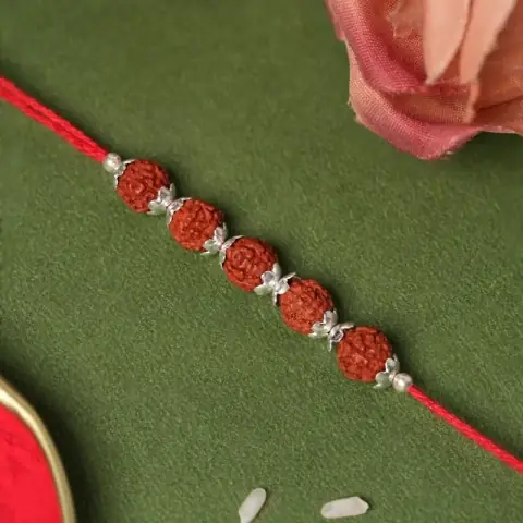 925 Sterling Silver Panch Rudraksha Rakhi