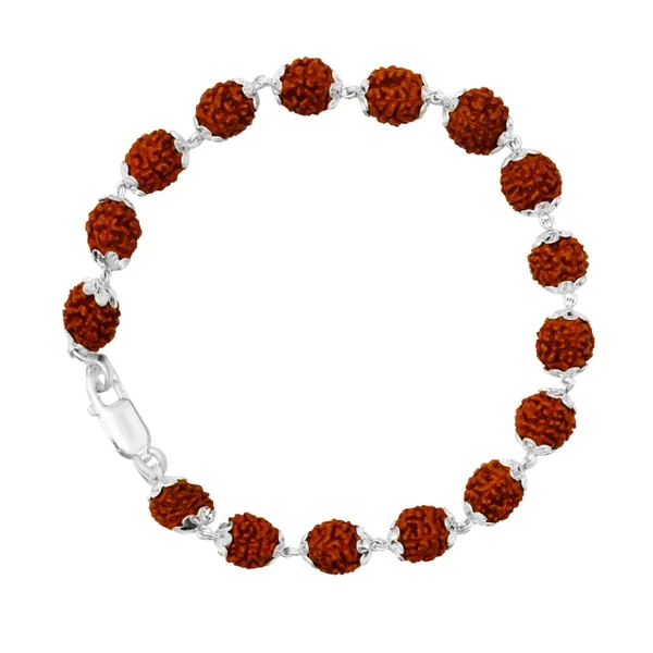 Handmade Rudraksha Bracelet for Men in 925 silver - view 2