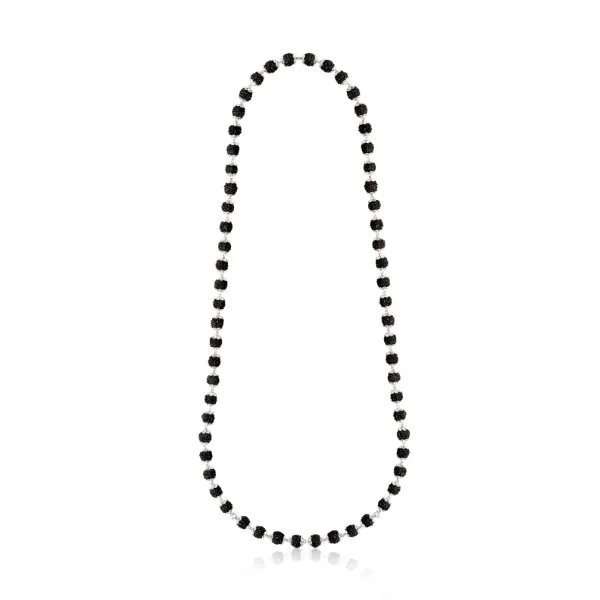 Handmade Black Rudraksha Men’s Mala in 925 silver (6MM Rudraksha) - view 4