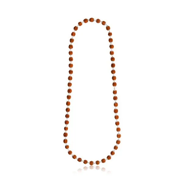 Handmade Rudraksha Mala in 925 silver (7MM Rudraksha) - view 3