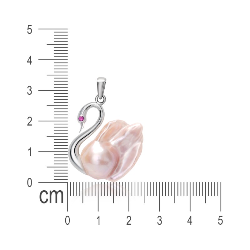 Silver 925 Swan Rose Pearl Pendant - Image 3