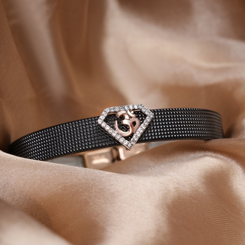 Silver 925 Om Bracelet for Men