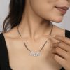 Triple Panel Crystal 925 Silver Mangalsutra for Women