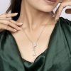 Sparkling Swan Pendant Necklace with Crystal & Pearl Drop