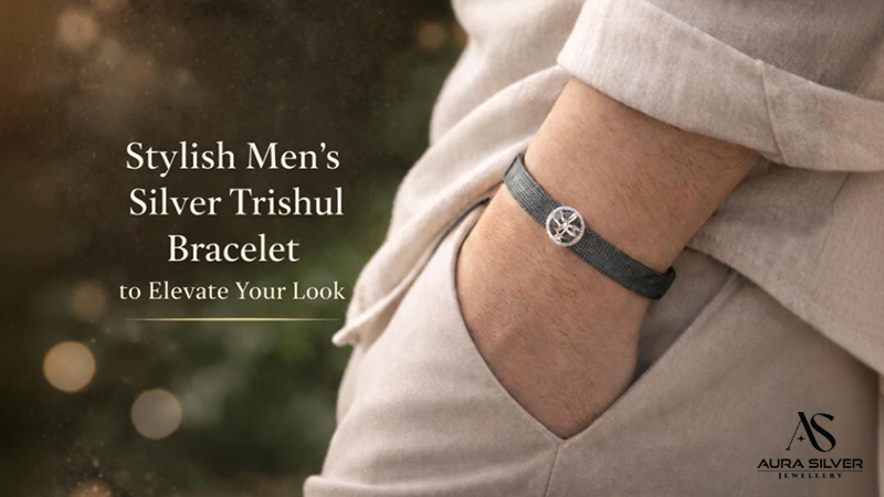 Stylish Men’s Silver Trishul Bracelet to Elevate Your Look