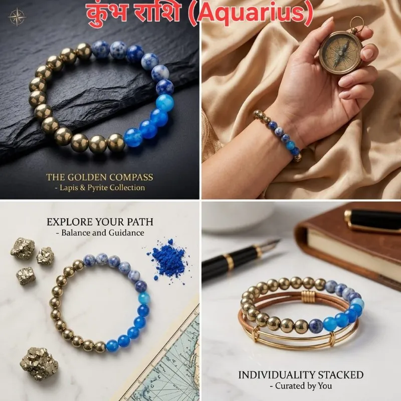 Aquarius Zodiac Energy Bracelet for Men