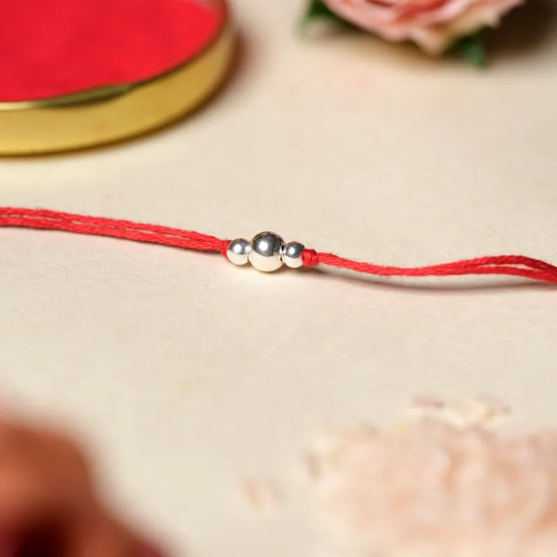 925 Sterling Silver Bead Rakhi - Image 2
