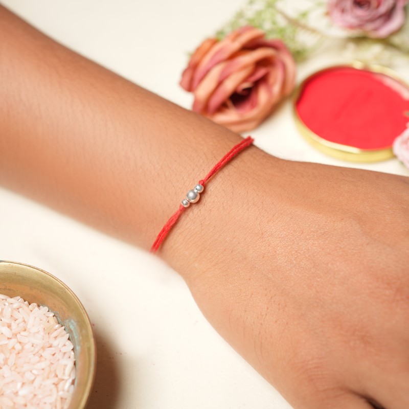 925 Sterling Silver Bead Rakhi - Image 3