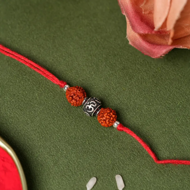 925 Sterling Silver Om Rudraksha Rakhi