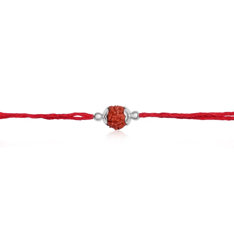 925 Sterling Silver Rudraksha Rakhi - Image 4