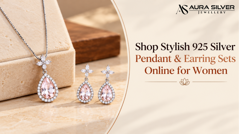 Shop Stylish 925 Silver Pendant & Earring Sets Online for Women